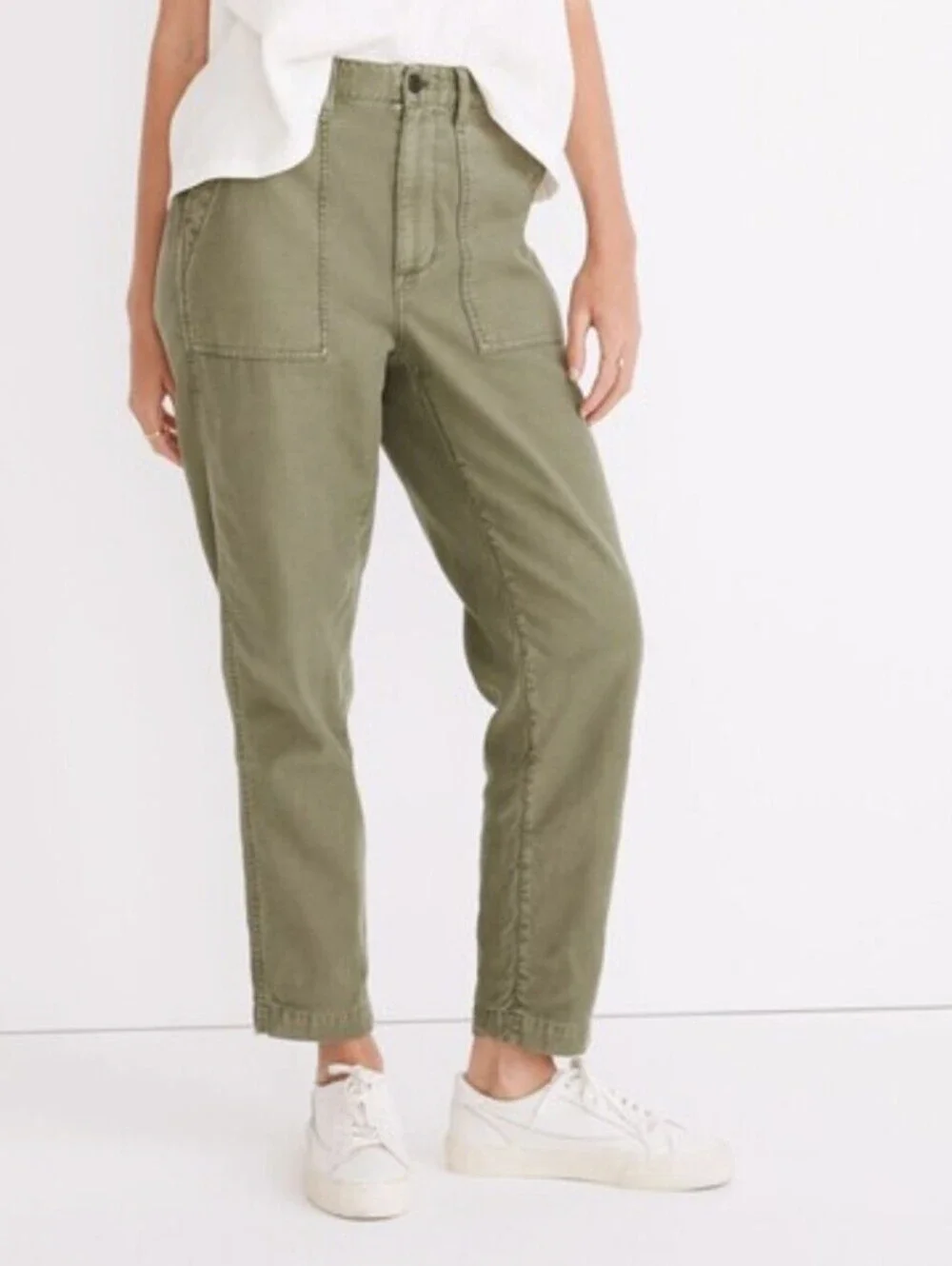 Madewell Dried Clover Green Griff Tapered Fatigue Cargo Pants - Size - 24